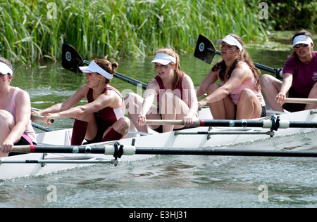 Cambridge May Bumps, St. Catherine`s College ladies eight. Stock Photo